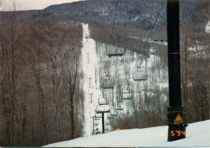 Looking up the Lift Line towards Bear from the mid station