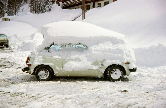 I thought it would be cool if I could get all the way back to Houston with snow on my car: